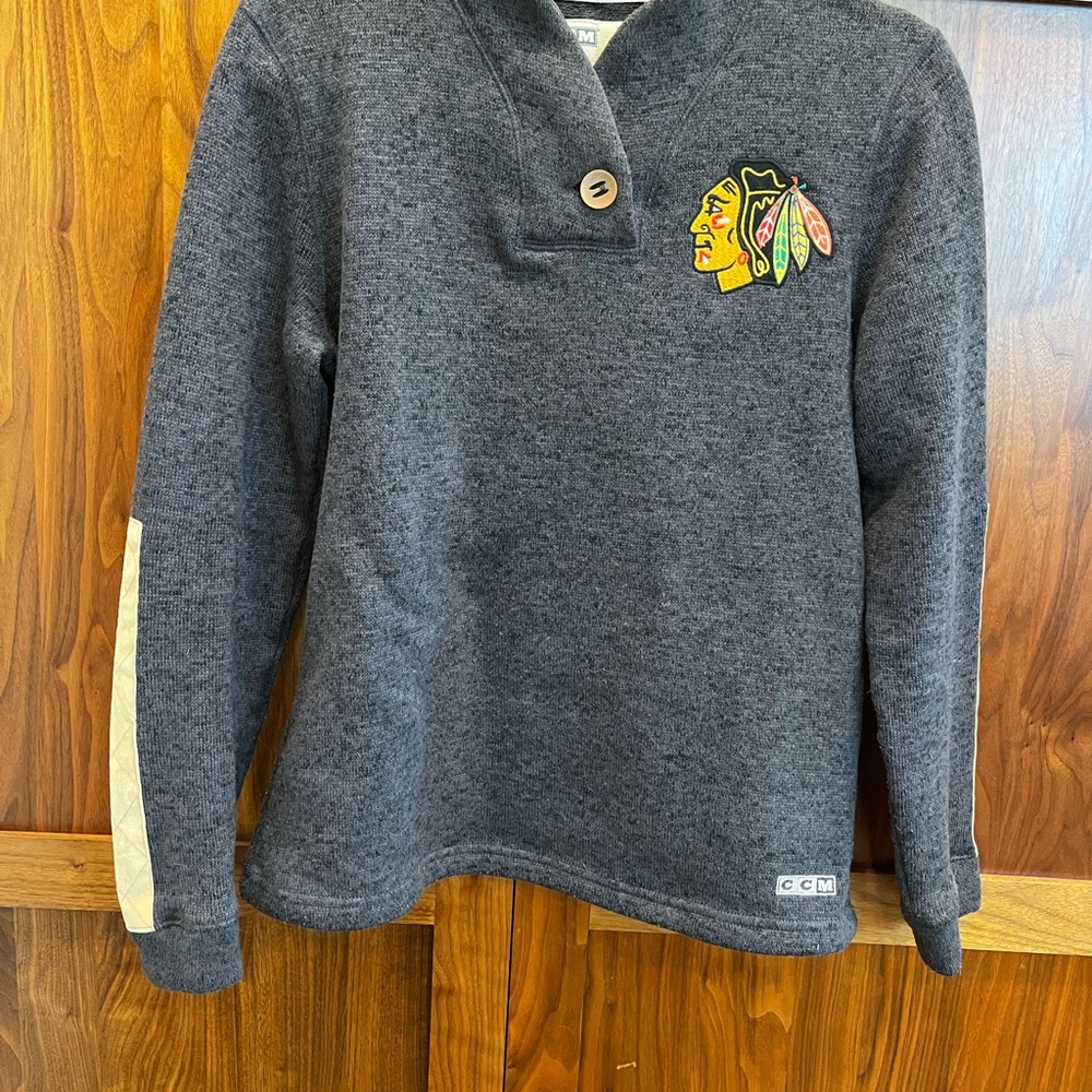 CCM Chicago Blackhawks Charcoal Sweater